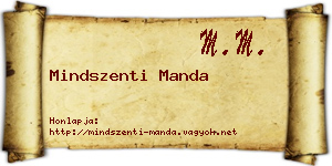 Mindszenti Manda névjegykártya